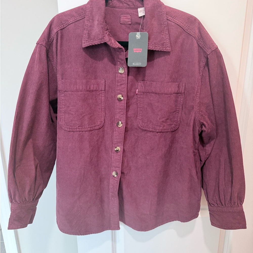 Levi's Women's Corduroy Shacket- Burgundy